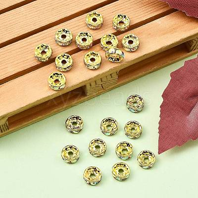 Brass Rhinestone Spacer Beads RB-A014-Z8mm-28G-1