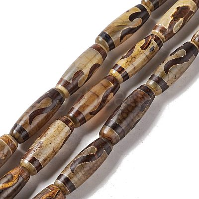 Tibetan Style dZi Beads Strands G-A024-01V-1