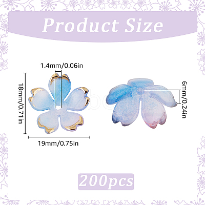 200Pcs Acrylic Bead Caps OACR-SC0001-74-1