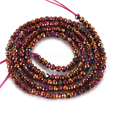 Electroplated Glass Beads Strands EGLA-S174-23D-05-1