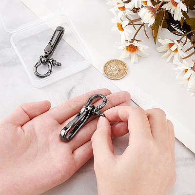 2Pcs Brass Shackle Clasps with Brass S Hook Clasps KK-PH0006-13-1
