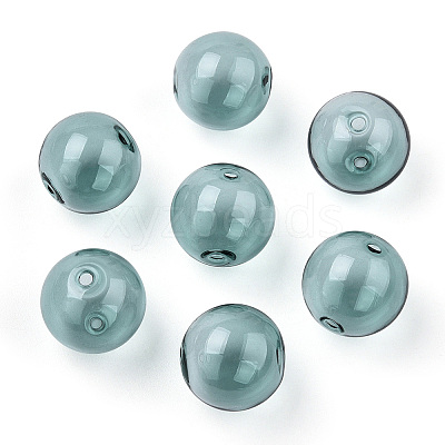Transparent Blow High Borosilicate Glass Globe Beads X-GLAA-T003-09E-1