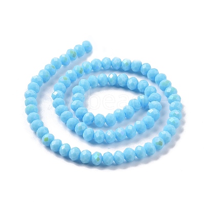 Electroplate Opaque Solid Color Glass Beads Strands EGLA-A034-P4mm-L11-1