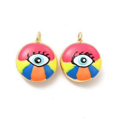 Brass Enamel Charms KK-P222-06G-02-1