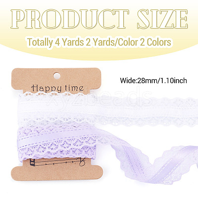 4 Yards 2 Colors Polyester Lace Trim OCOR-TADJ0001-02A-1