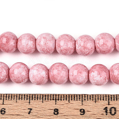 Baking Paint Glass Beads Strands DGLA-N016-8mm-02-1