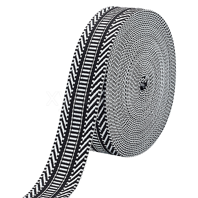 10 Yards Polyester Striped Jacquard Ribbon OCOR-PH0004-10-1