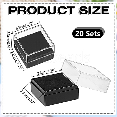 Transparent Plastic Badge Storage Boxes CON-WH0083-017-1