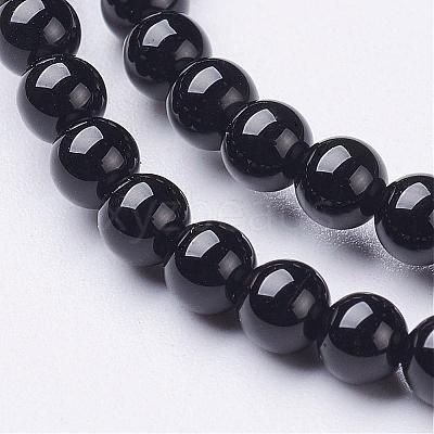 Natural Black Onyx Round Beads Strands GSR20mmC097-1