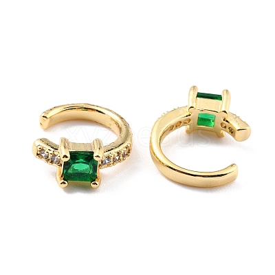 Brass Micro Pave Cubic Zirconia Cuff Earrings EJEW-K086-02G-06-1