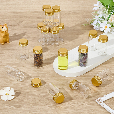 20Pcs Clear Glass Bottles Bead Containers CON-AR0001-16B-1