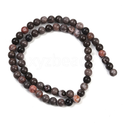 Natural Plum Blossom Jasper Beads Strands G-F591-23-6mm-1