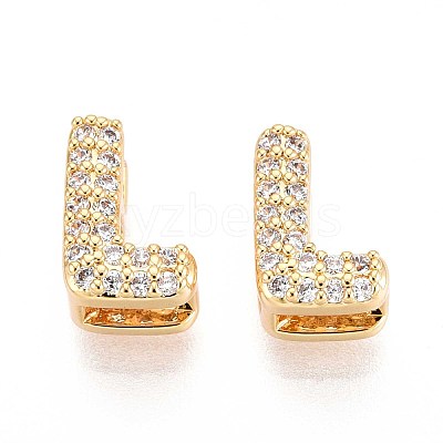Brass Micro Pave Clear Cubic Zirconia Beads KK-T071-17G-L-1