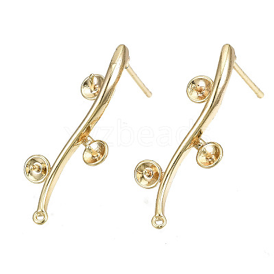 Brass Stud Earring Findings KK-T062-66G-A-NF-1