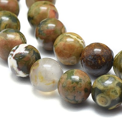 Natural Rhyolite Jasper Beads Strands G-F674-03AB-8mm-1