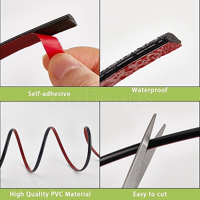2 Rolls PVC Self-Adhesive Flexible Molding Trim FIND-CP0002-59A-1
