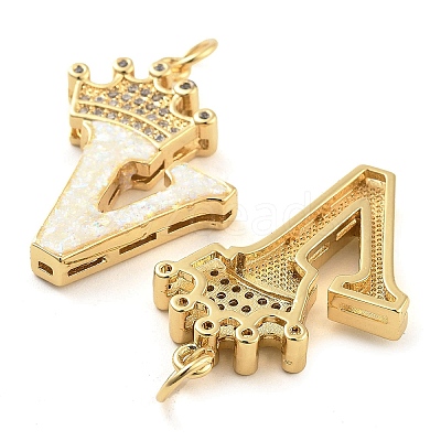 Brass Micro Pave Clear Cubic Zirconia Pendants KK-G498-01V-02-1
