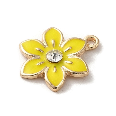 Flower Alloy Enamel Pendants ENAM-A007-06KCG-04-1