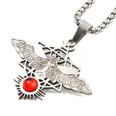 201 Stainless Steel Pendant Necklaces NJEW-H030-06P-1