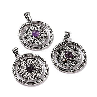 Natural Amethyst Pendants G-L524-05AS-04-1