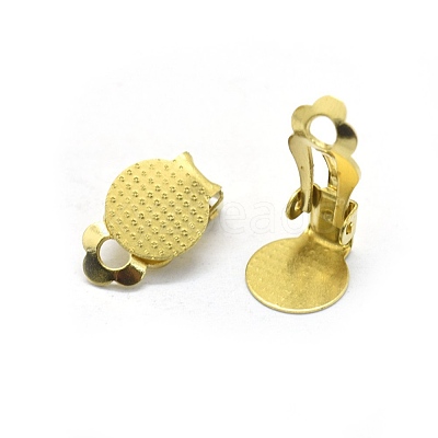 Brass Clip-on Earrings Findings KK-L184-24C-1