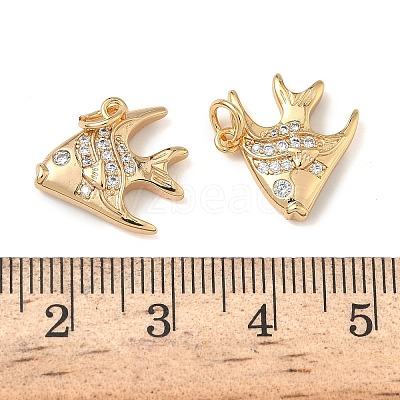 Ocean Style Brass Micro Pave Cubic Zirconia Pendants KK-A280-01C-G-1