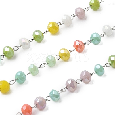 Glass Round Beaded Chains CHS-A015-01P-03-1