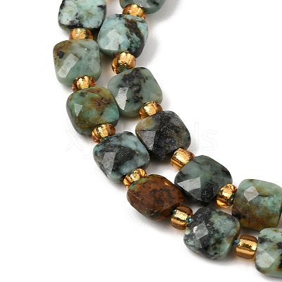 Natural African Turquoise(Jasper) Beads Strands GG-CBA96AE-A06-6x6mm-1