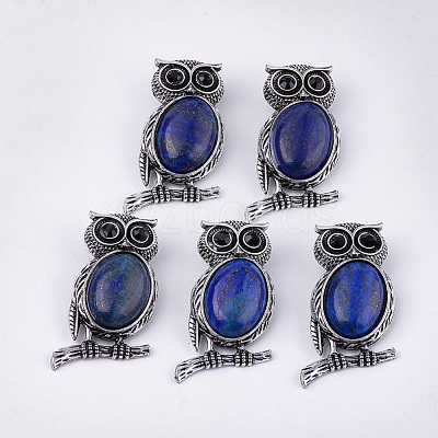 Natural Lapis Lazuli Brooches/Pendants G-S353-05J-1