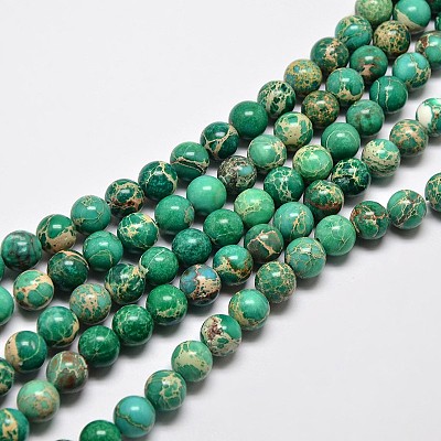 Natural Imperial Jasper Beads Strands G-I122-6mm-05-1