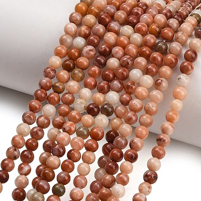 Natural Orange Aventurine Beads Strands G-P257-05-4mm-1