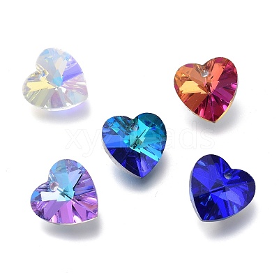 Electroplate Glass Charms RGLA-L026-B-1