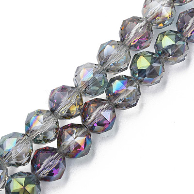 Electroplate Transparent Glass Beads Strands X-EGLA-N002-34B-C10-1