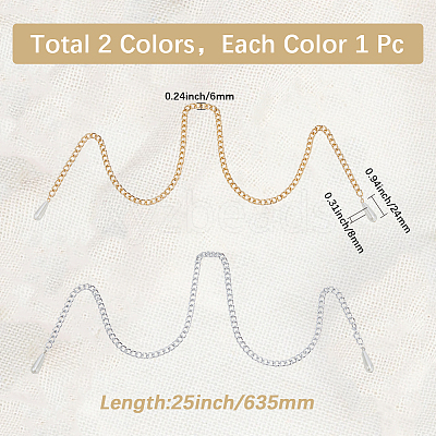 2Pcs 2 Colors Alloy Twisted Nose Chains Face Chains with Teardrop Plastic Imitation Pearl PURS-CY0001-01-1