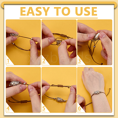 8Pcs 4 Colors 304 Stainless Steel Macrame Pouch Bracelet Making for Stone Holder AJEW-PH0011-84-1