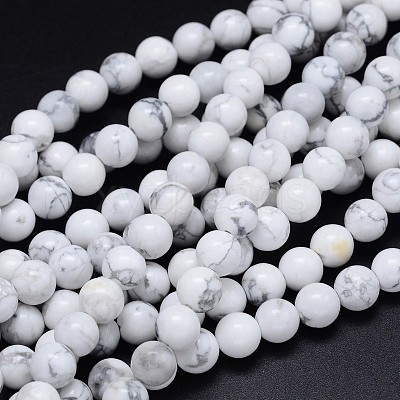 Round Natural Howlite Bead Strands G-F222-14-12mm-1