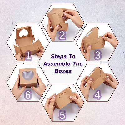 Square Paper Biscuit Boxes with Heart Clear Window CON-TAC0001-12C-02-1
