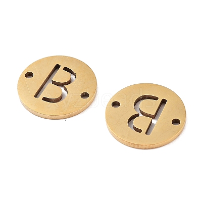 PVD Vacuum Plating 201 Stainless Steel Hollow Flat Round Links FIND-R149-03B-G-1