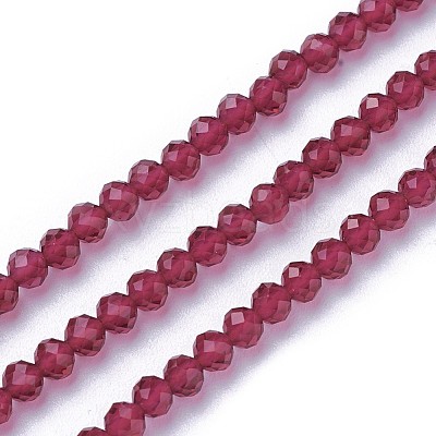 Faceted Glass Beads Strands G-F619-09D-3mm-1