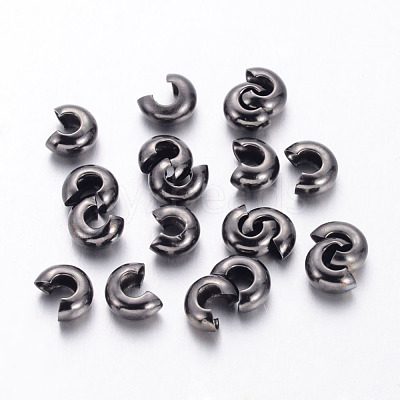 Brass Crimp Beads Covers KK-H290-NFB-NF-1