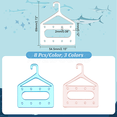 24Pcs 3 Colors 8-Hole Mini Acrylic Earring Hanger EDIS-PH0001-84-1