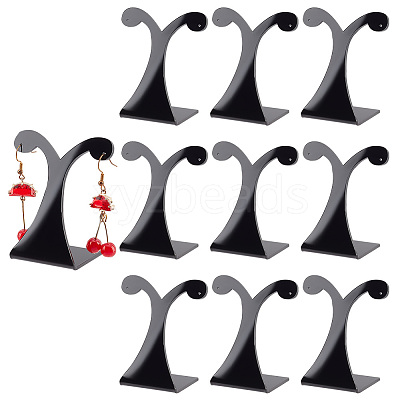 Acrylic Slant Back Single Earring Display Stands EDIS-WH0030-33A-1