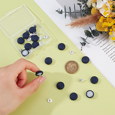24Pcs Pure Cotton Covered Iron Buttons BUTT-BC0001-19A-1