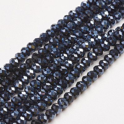 Electroplate Glass Beads Strands X-EGLA-D020-3x2mm-35-1