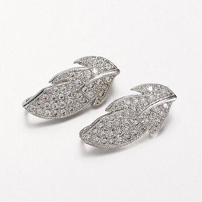Brass Micro Pave Cubic Zirconia Enhancer Shortener Bails ZIRC-P048-10P-1