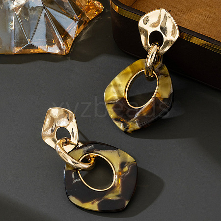 Alloy & Acrylic Stud Dangle Earrings FS-WGB9194-05-1