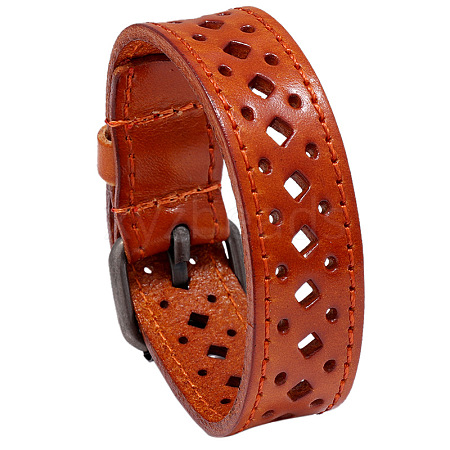Vintage Hollow Out Leather Bracelet for Men - Unique Cycling Accessory ST2850839-1