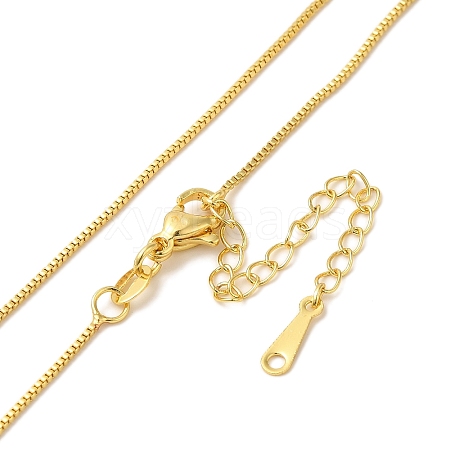 Brass Box Chain Necklaces NJEW-B119-04G-1