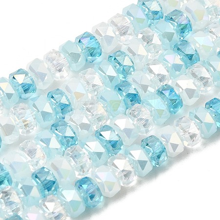 Ombre Effect Electroplate Glass Beads EGLA-F168-01-1