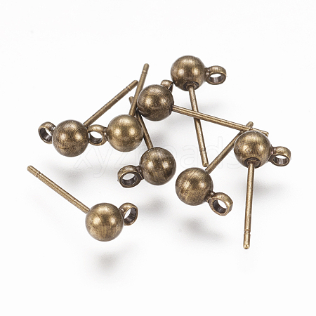 Brass Ball Post Ear Studs EC253-AB-1